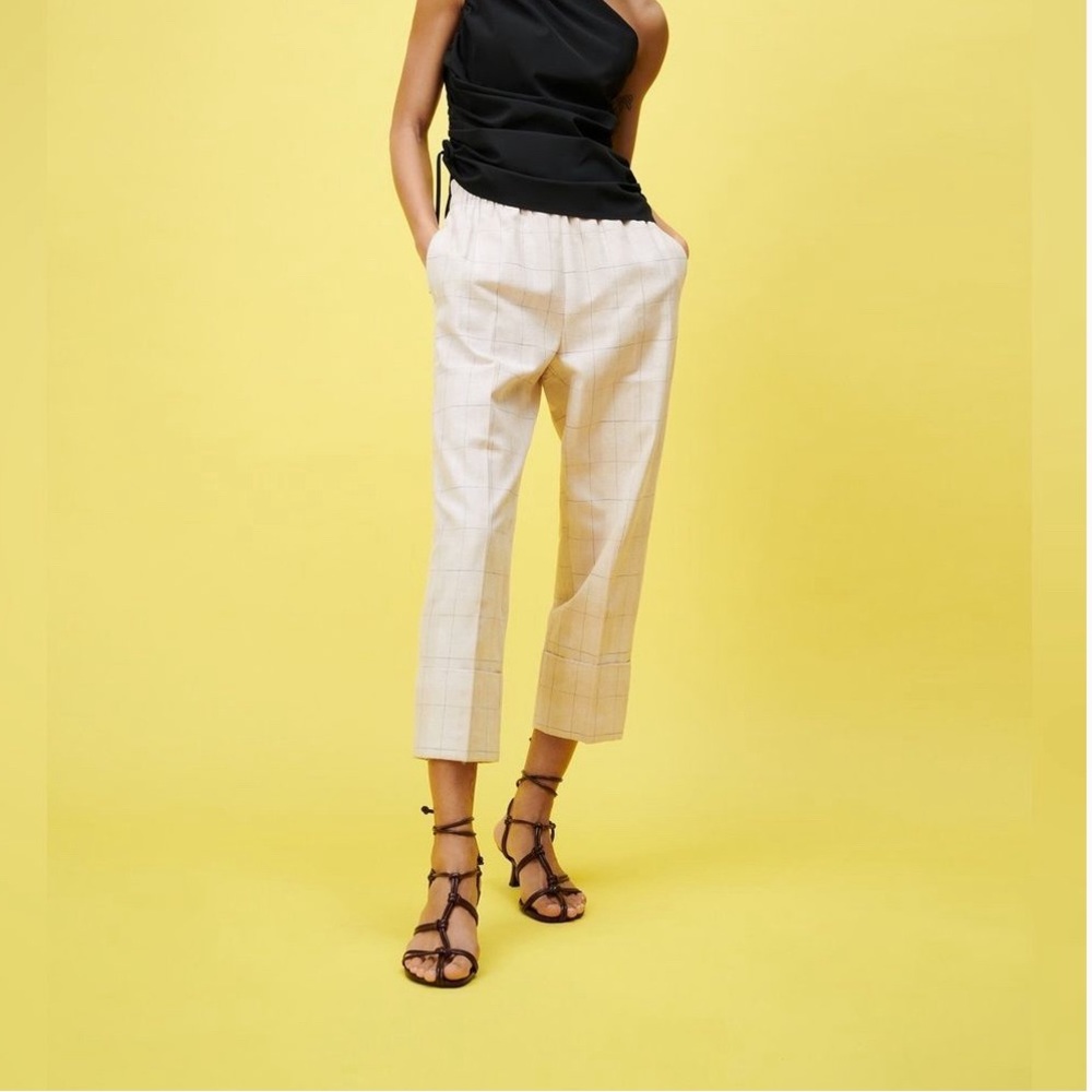 NWT Zara Cropped Cuffed Plaid Pants XS - Picture 5 of 12